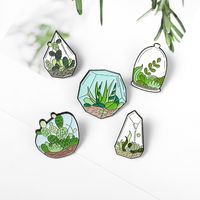 Cartoon Creative Glass Plant Potted Alloy Brooch main image 5