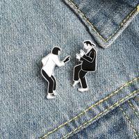 Fashion Black White Pulp Fiction Character Alloy Brooch main image 6