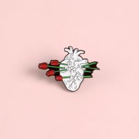 Fashion Cartoon Dripping Oil Heart-shaped Rose Alloy Brooch main image 4