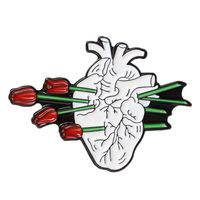 Fashion Cartoon Dripping Oil Heart-shaped Rose Alloy Brooch main image 6