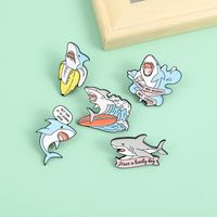 Cartoon Creative Shark Series Letter Drip Oil Alloy Brooch main image 2