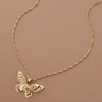 Creative Multi-layer Retro Hollow Butterfly Pendant Alloy Necklace main image 3