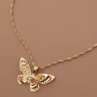 Creative Multi-layer Retro Hollow Butterfly Pendant Alloy Necklace main image 4