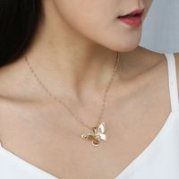 Creative Multi-layer Retro Hollow Butterfly Pendant Alloy Necklace main image 5