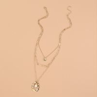 Fashion Hollow Water Drop Hand-woven Freshwater Pearl Pendant Multi-layer Alloy Necklace main image 3
