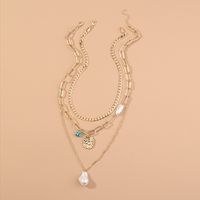 Punk Style Thick Chain Pearl Pendant Multi-layer Necklace main image 1