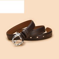 Women's New Retro Wild Leather Pin Buckle Decorative Two-layer Belt sku image 3