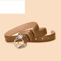 Women's New Retro Wild Leather Pin Buckle Decorative Two-layer Belt sku image 5