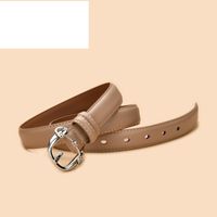 Women's New Retro Wild Leather Pin Buckle Decorative Two-layer Belt sku image 7