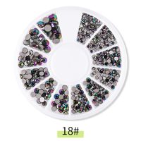 New Manicure Small Boxed Grid Color Mixed Drill Rhinestone Jewelry sku image 2