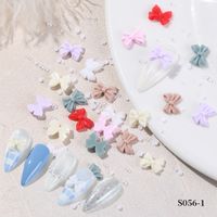 Pearl Bow Manicure Accessories Nude Powder Resin Three-dimensional Nail Accessories sku image 2