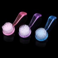 Fashion Nail Art Round Head With Cover Long Handle Dust Cleaning Nail Brush sku image 1