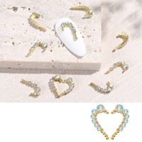 Nail Art Symmetrical Heart-shaped Alloy Jewelry Color Decoration sku image 2