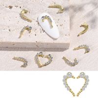 Nail Art Symmetrical Heart-shaped Alloy Jewelry Color Decoration sku image 3