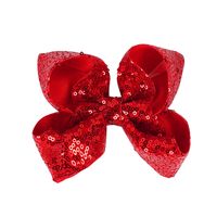Children's Jewelry 5-inch Sequin Bow Hairpin Solid Color Girl Sequin Hairpin sku image 2