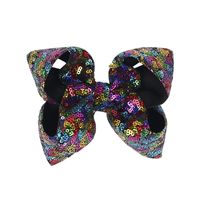 Children's Jewelry 5-inch Sequin Bow Hairpin Solid Color Girl Sequin Hairpin sku image 7