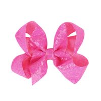 Children's Jewelry 5-inch Sequin Bow Hairpin Solid Color Girl Sequin Hairpin sku image 10