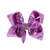 Children's Jewelry 5-inch Sequin Bow Hairpin Solid Color Girl Sequin Hairpin sku image 13