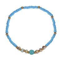 Bohemian Style Multi-layer Blue Bead Turquoise Woven Bracelet sku image 1