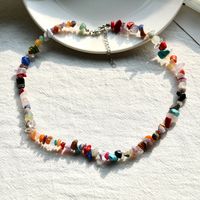 New Handmade Geometric Colorful Crystal Short Necklace Female sku image 15