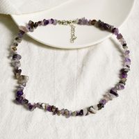 Bohemian Style Mixed Color Crystal Simple Gravel Necklace sku image 13