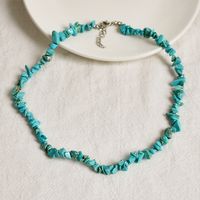 Bohemian Style Mixed Color Crystal Simple Gravel Necklace sku image 14