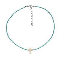 Fashion Double Layered Wearing Crystal Turquoise Pearl Clavicle Chain sku image 5