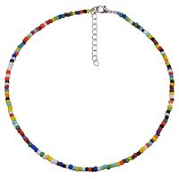 New Choker Fashion Bohemian Short Hand-beaded Colorful Beads Necklace sku image 9