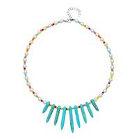 Fashion Multi-layer Pearl Turquoise Color Beads Clavicle Chain Female sku image 4