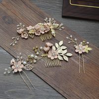 Bridal Headwear New Forest Blue Flower Hair Comb Knot Wedding Accessories sku image 59