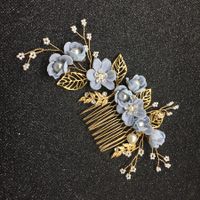 Bridal Headwear New Forest Blue Flower Hair Comb Knot Wedding Accessories sku image 39