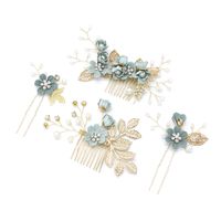 Bridal Headwear New Forest Blue Flower Hair Comb Knot Wedding Accessories sku image 60