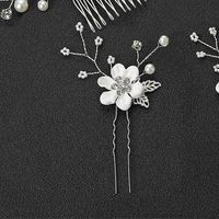 Bridal Headwear New Forest Blue Flower Hair Comb Knot Wedding Accessories sku image 7