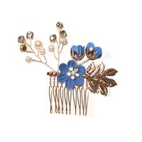 Bridal Headwear New Forest Blue Flower Hair Comb Knot Wedding Accessories sku image 25