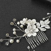 Bridal Headwear New Forest Blue Flower Hair Comb Knot Wedding Accessories sku image 26