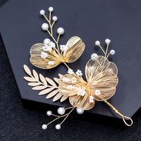 Vintage Inlaid Pearl Flower Shaped Wedding Hair Accessories Wholesale sku image 5