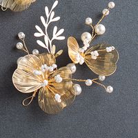 Vintage Inlaid Pearl Flower Shaped Wedding Hair Accessories Wholesale sku image 4