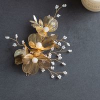 Vintage Inlaid Pearl Flower Shaped Wedding Hair Accessories Wholesale sku image 6