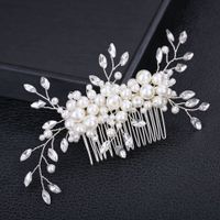 Women's Glam Wedding Bridal Geometric Artificial Pearl Hair Combs Insert Comb sku image 1