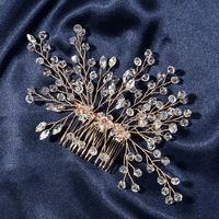 Bridal Wedding Crystal Twisted Beads Handmade Hair Comb sku image 1