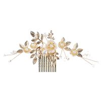 New Bridal Pearl Flower Headwear Hair Comb Wedding Dress Accessories sku image 3
