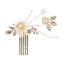 New Bridal Pearl Flower Headwear Hair Comb Wedding Dress Accessories sku image 2