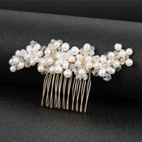 Bridal Accessories Handmade Pearl Crystal Hair Comb Hair Accessories sku image 1