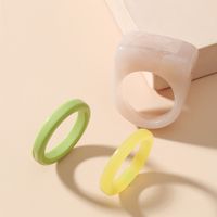 Simple Geometric Shape Color Acrylic Ring Set Wholesale sku image 1