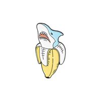 Cartoon Creative Shark Series Letter Drip Oil Alloy Brooch sku image 1