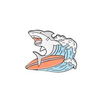 Broche De Aleación De Aceite Por Goteo Con Letras De Serie De Tiburón Creativo De Dibujos Animados sku image 2