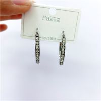 Big Hoop Rhinestones Fashion Female Full Diamond Titanium Steel Earrings sku image 1