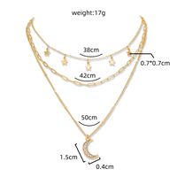 Star Moon Female Multi-layer Clavicle Diamond Pendant Alloy Necklace Jewelry sku image 1