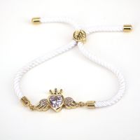 New Copper Colored Zircon Crown Heart Shape Adjustable Bracelet Mother's Day Gift sku image 1