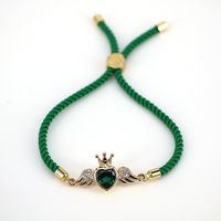 New Copper Colored Zircon Crown Heart Shape Adjustable Bracelet Mother's Day Gift sku image 2